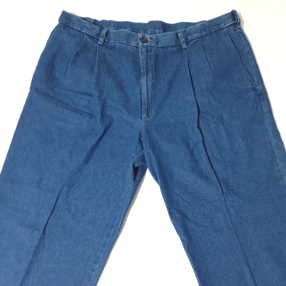 Vintage Men's Haggar Pleated Jeans - Picture 1 of 15